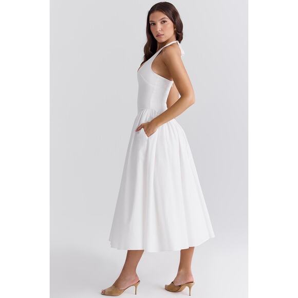 House Of CB Marilyn Cotton Halter Midi Sundress - XL-US 10-12 - Picture 3 of 8